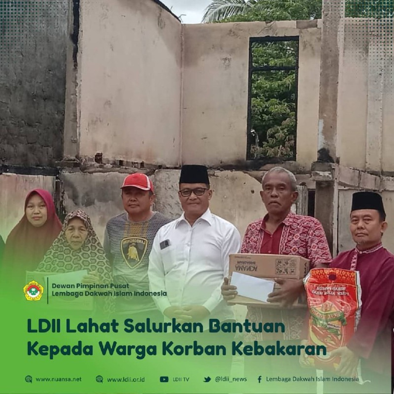 LDII Lahat salurkan bantuan korban kebakaran