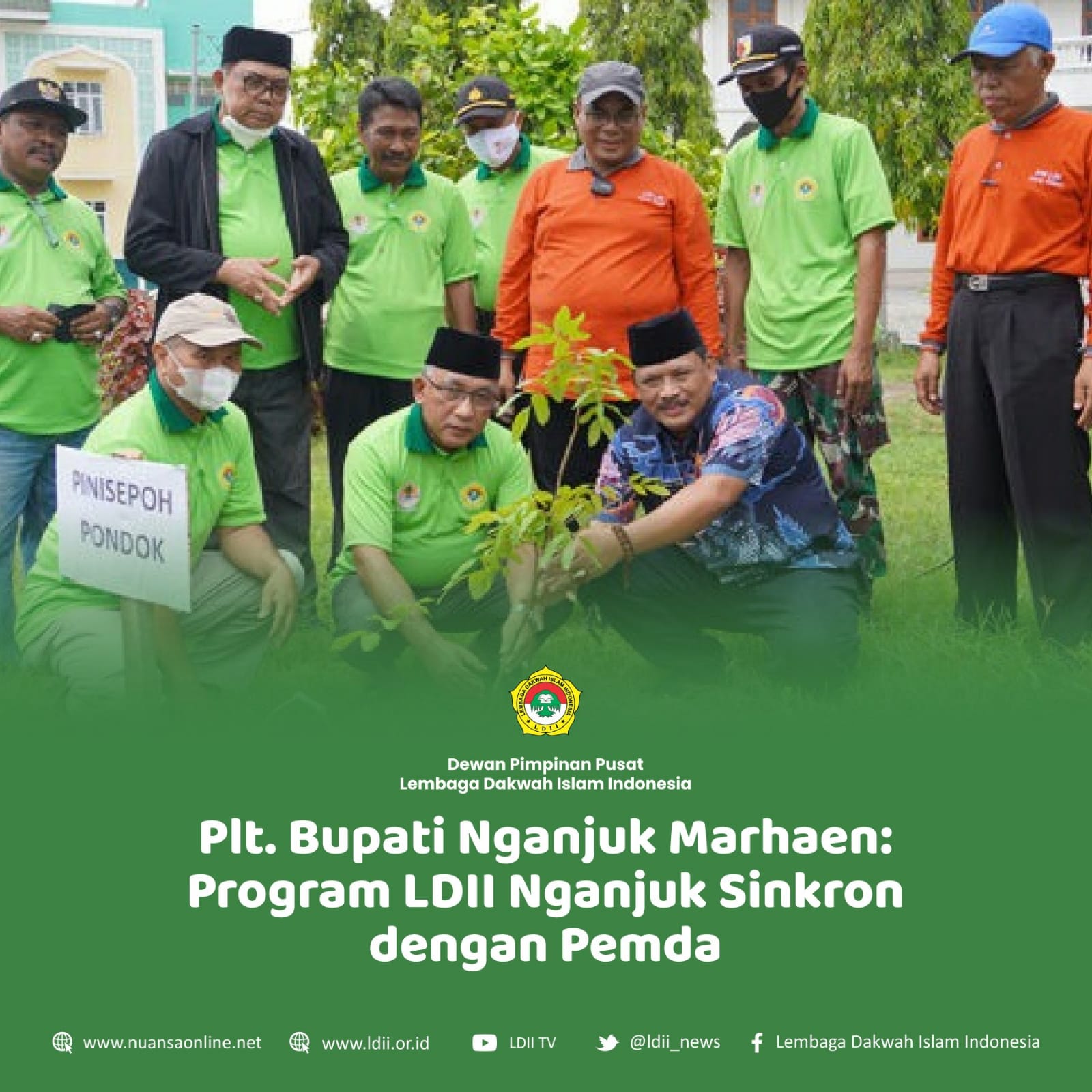 Penanaman pohon yang dilakukan LDII sinkron dengan program Pemda Nganjuk