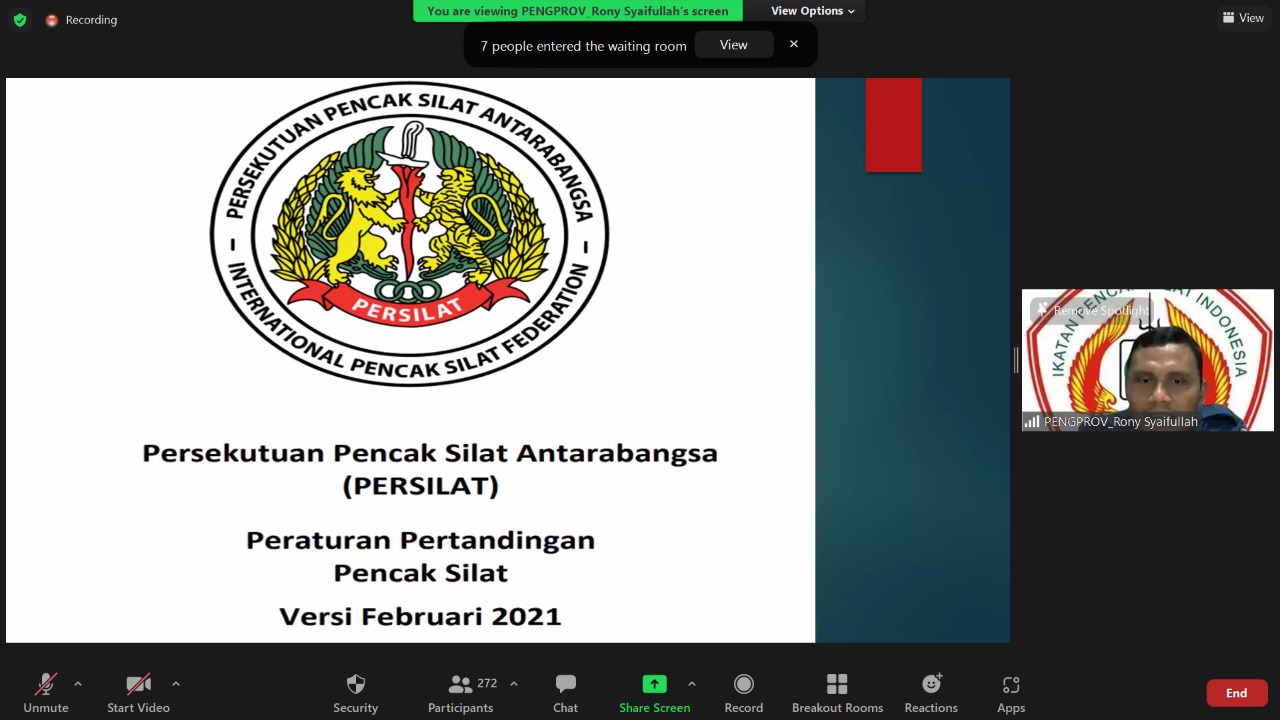 PERSINAS ASAD Jateng ikuti Sosialisasi Peraturan Pertandingan Pencak Silat 2020
