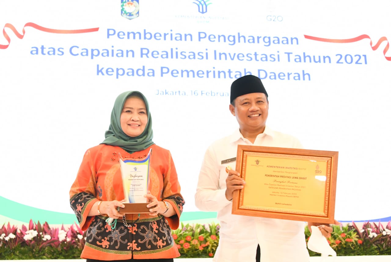 Provinsi Jabar Raih Penghargaan Capaian Investasi Terbesar se-Indonesia