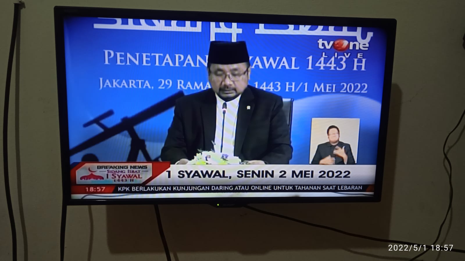 1 Syawal 1443 Hijriah, Senin 2 Mei 2022