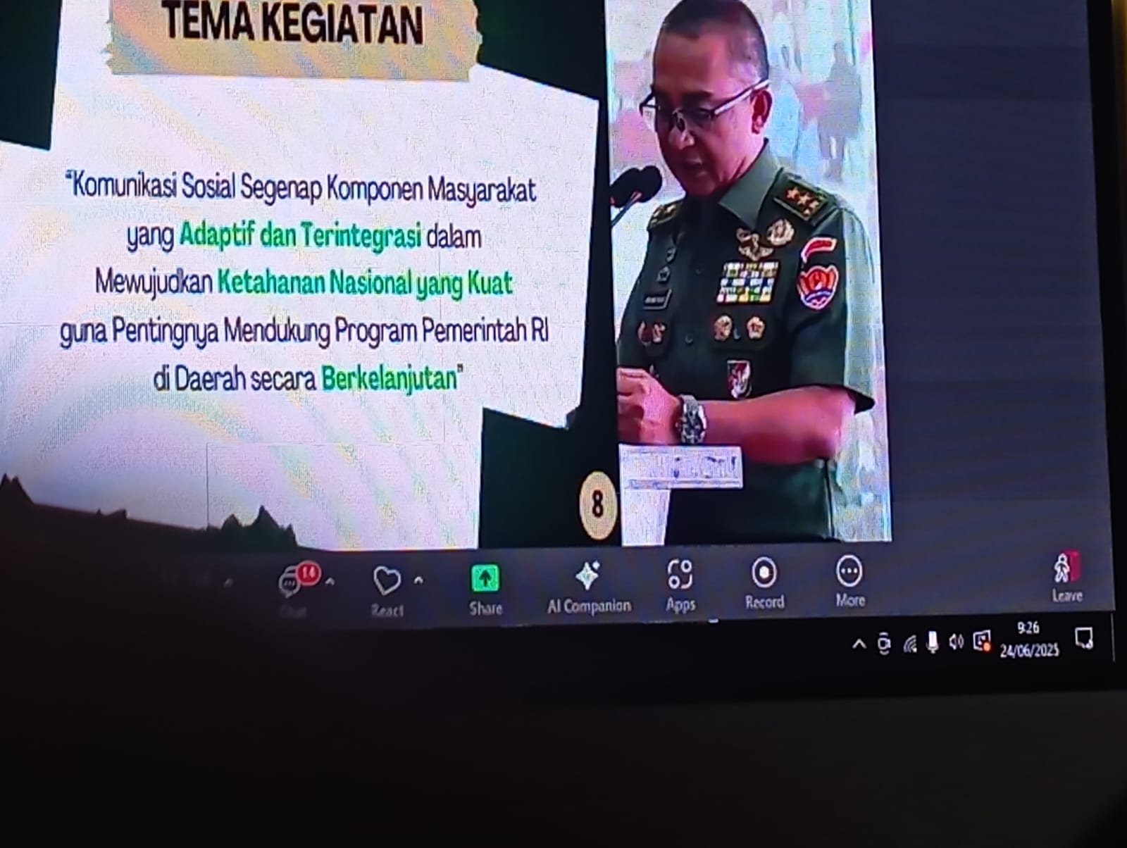 Tingkatkan Kolaborasi, TNI AD Gelar Komsos Daring Bersama Komponen Masyarakat